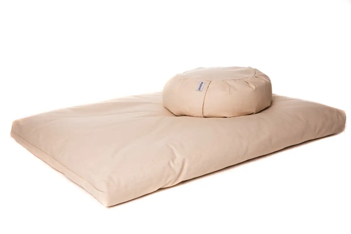 ZENZES® Pro Eco meditatiekussen zabuton en zafu ecru