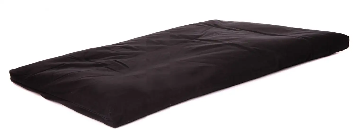 ZENZES® Pro Eco yoga matras Zabuton XL 185x70cm zwart katoen