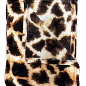 Zo! Home Fleece plaid Cara Giraffe 140x200 bruin