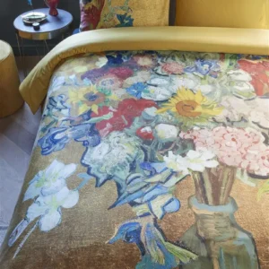 Beddinghouse x Van Gogh dekbedovertrek Bouquet dAnniversaire satijn gold