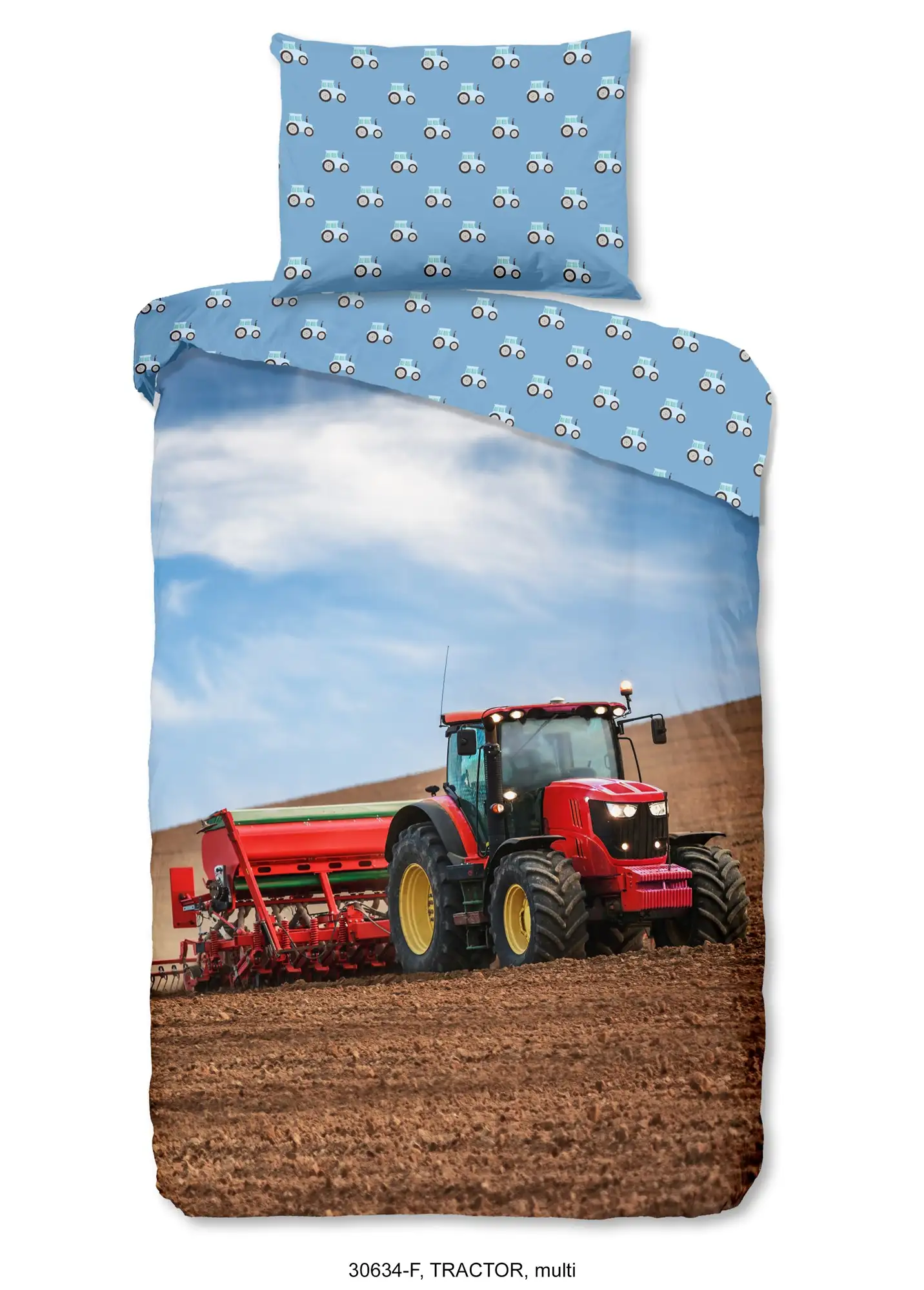 Good morning flanellen dekbedovertrek Tractor (30634, multi) - Multi