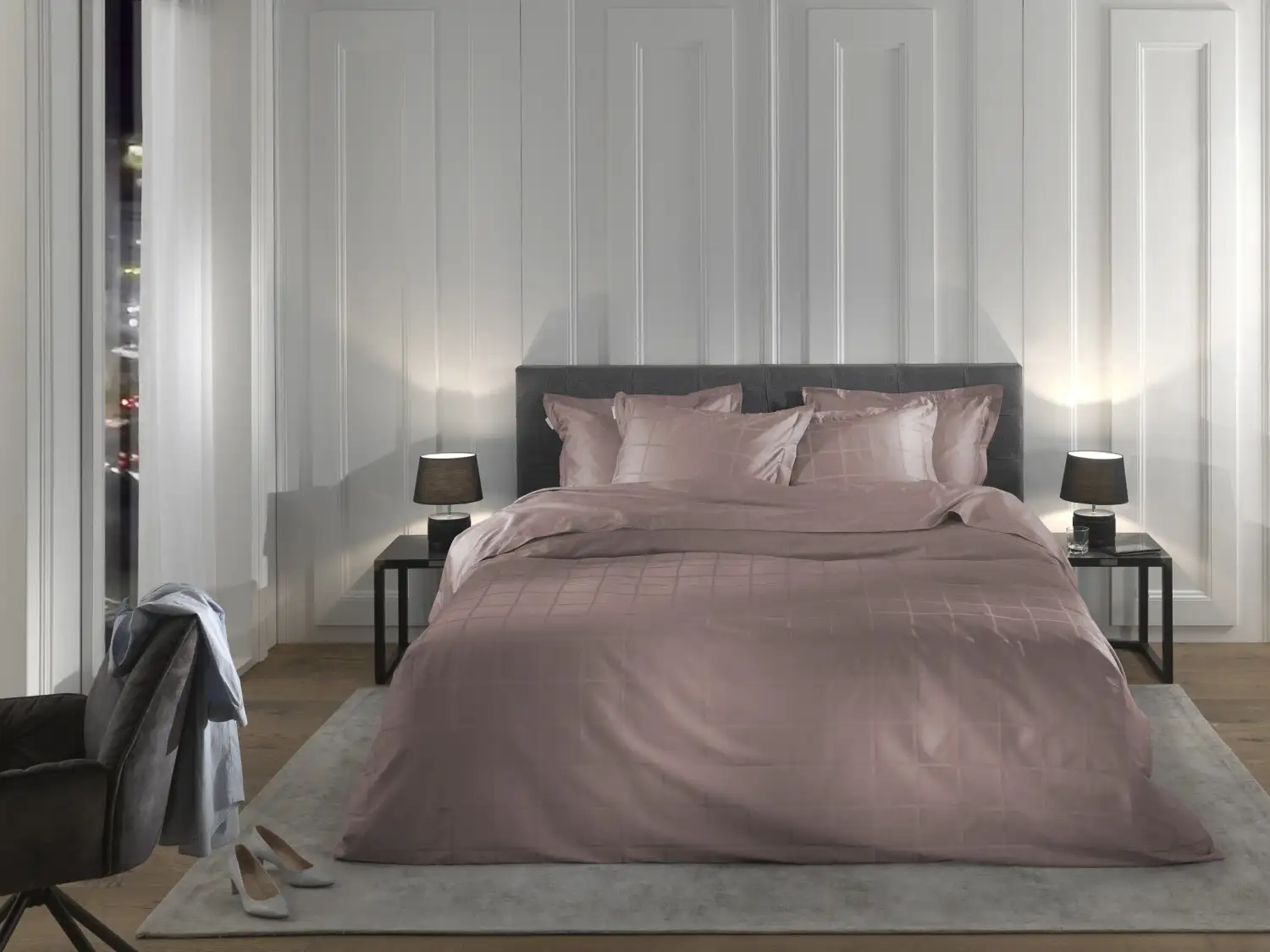 Heckett Lane dekbedovertrek Diamante (satijn, canyon rose) - Roze
