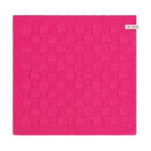 Knit Factory keukendoek Grote Blok uni fuchsia