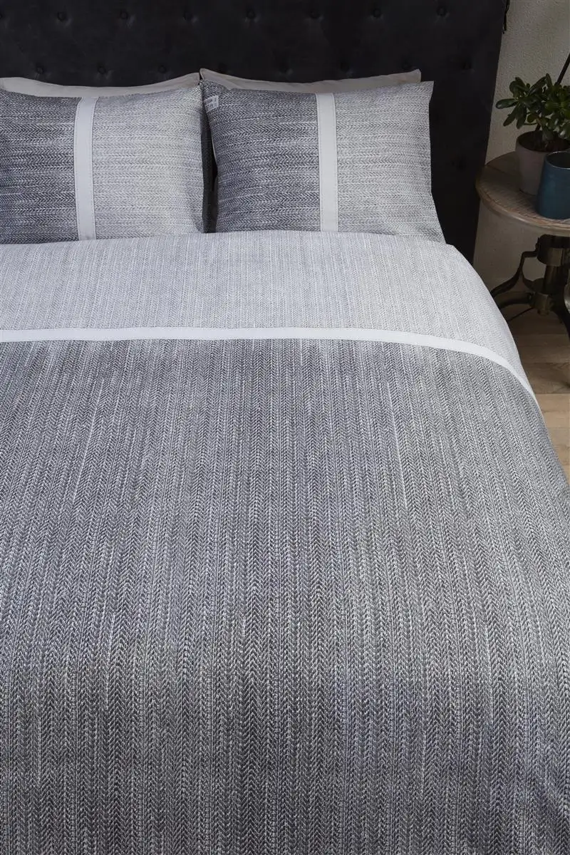 Riviera Maison dekbedovertrek Amsterdam Loft grey - 1-persoons 140x200/220cm + 1 sloop