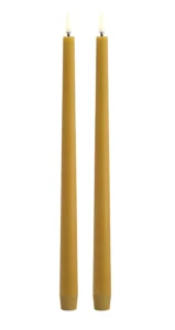 Uyuni led-kaars diner slim 2,3 x 32cm curry yellow 2pack