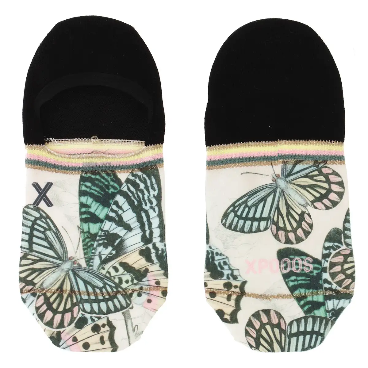 XPOOOS dames footies Butterfly onesize - Afbeelding 2