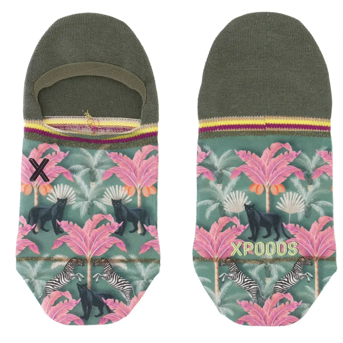 XPOOOS dames footies Panther onesize - Afbeelding 2