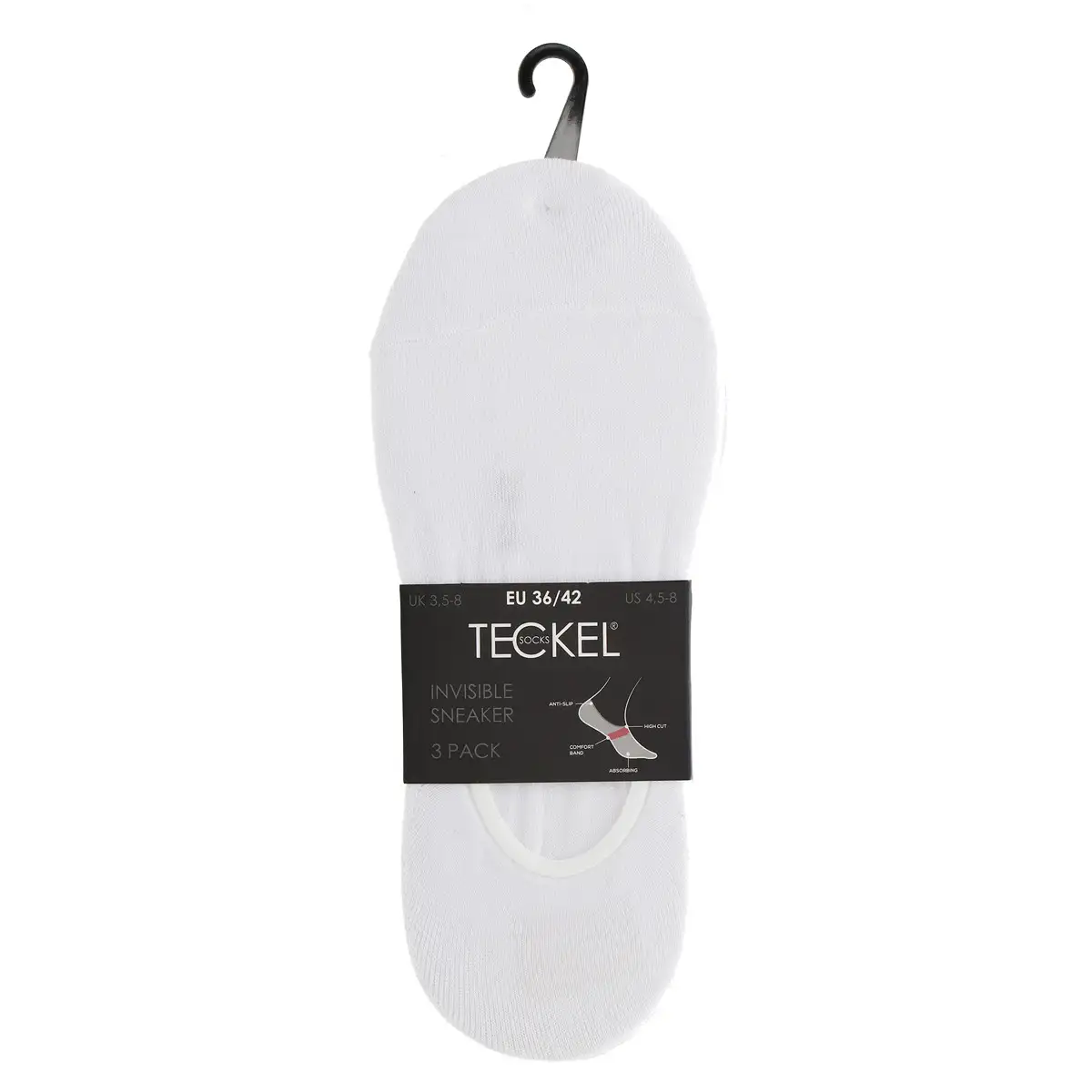 Teckel dames en heren footies 3-pack wit - Afbeelding 2