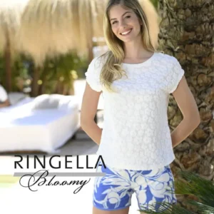 Ringella Bloomy t-shirt jacquard-badstof wit 5258417