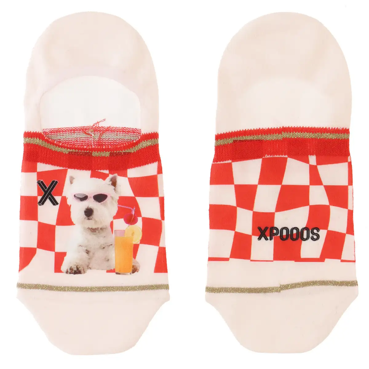 XPOOOS dames footies Cocktail hour onesize - Afbeelding 2