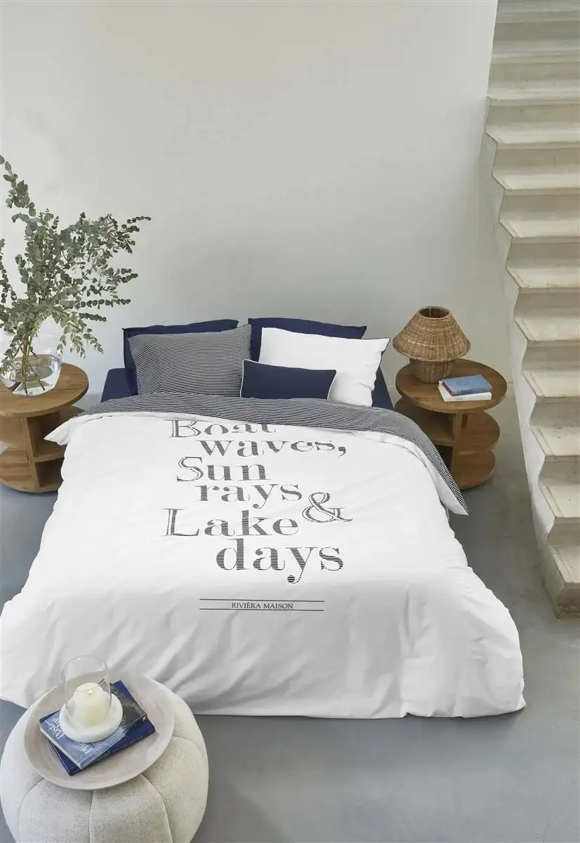 Riviera Maison dekbedovertrek Lake Days navy 240x200/220 - lits-jumeaux 240x200/220 + 2 slopen - Afbeelding 3