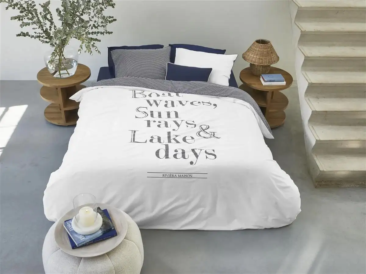 Riviera Maison dekbedovertrek Lake Days navy 240x200/220 - lits-jumeaux 240x200/220 + 2 slopen - Afbeelding 2