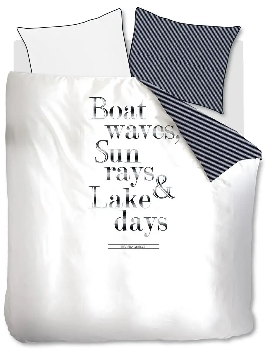 Riviera Maison dekbedovertrek Lake Days navy 240x200/220 - lits-jumeaux 240x200/220 + 2 slopen - Afbeelding 5