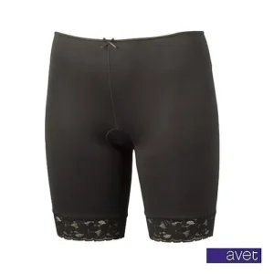 Avet dames short met lange pijp 3849 kant zwart microvezel