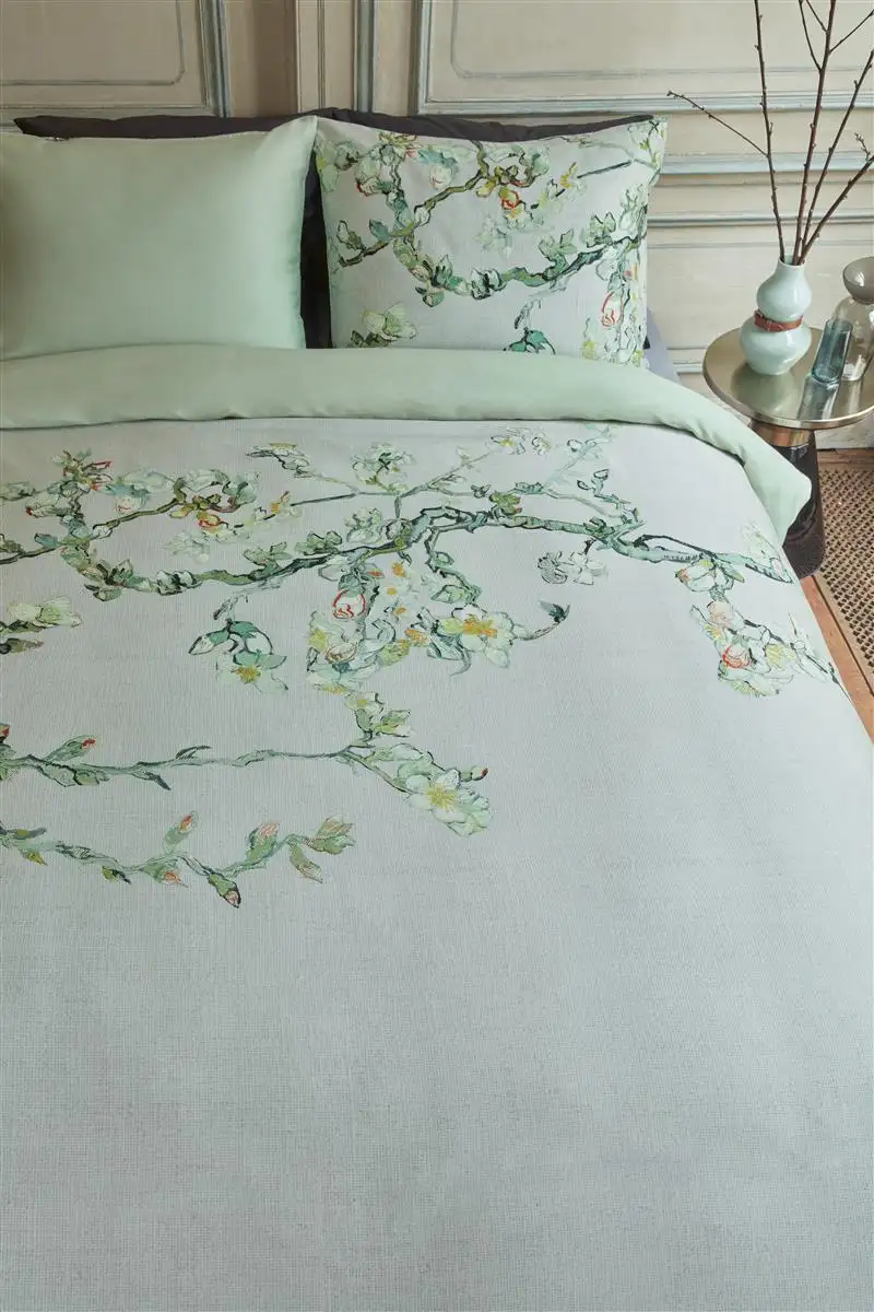 Beddinghouse x Van Gogh dekbedovertrek Blossom (satijn, grey)