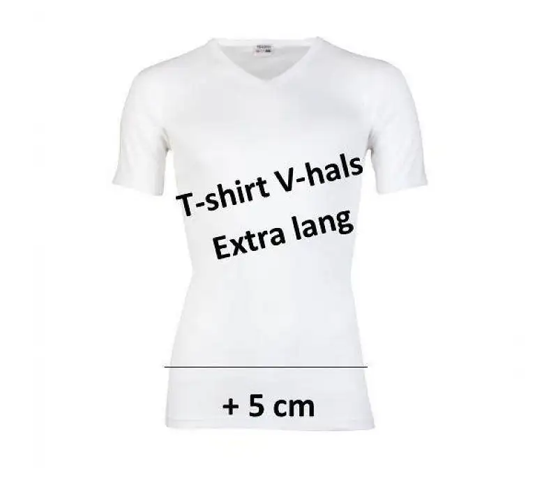 Beeren V-shirt extra lang (wit)