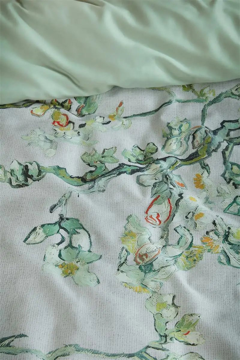 Beddinghouse x Van Gogh dekbedovertrek Blossom (satijn, grey) - Afbeelding 2