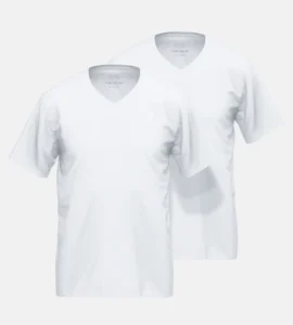 Ceceba heren shirt met korte mouw v-hals 2-pack wit 10204