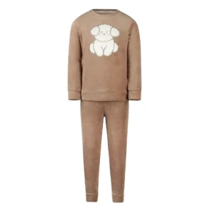 Charlie Choe meisjes pyjama Puppy velours bruin