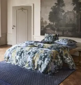 Essenza bio katoen-satijn dekbedovertrek Leila chambray blue