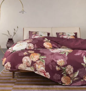 Essenza dekbedovertrek Orianna bio-satijn mauve wine