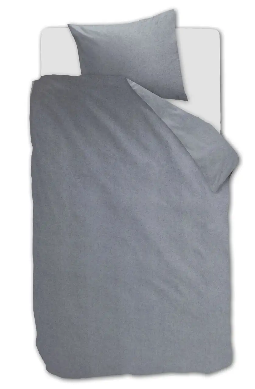 Beddinghouse flanellen dekbedovertrek Frost blue grey - Afbeelding 3