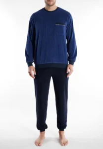 Götzburg heren pyjama badstof 452343 blauw