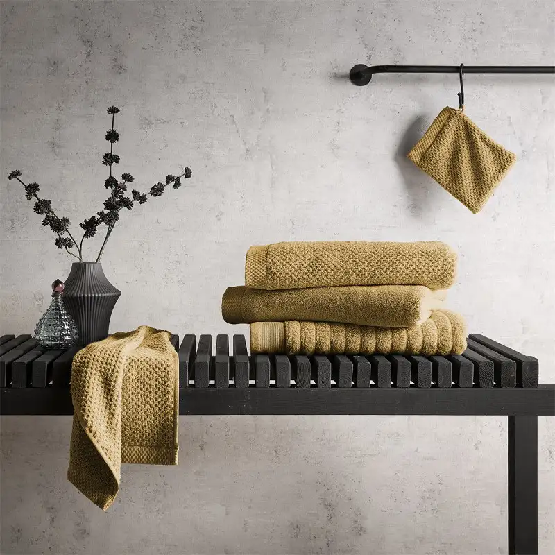 Heckettlane badtextiel Grant ochre yellow - Afbeelding 6