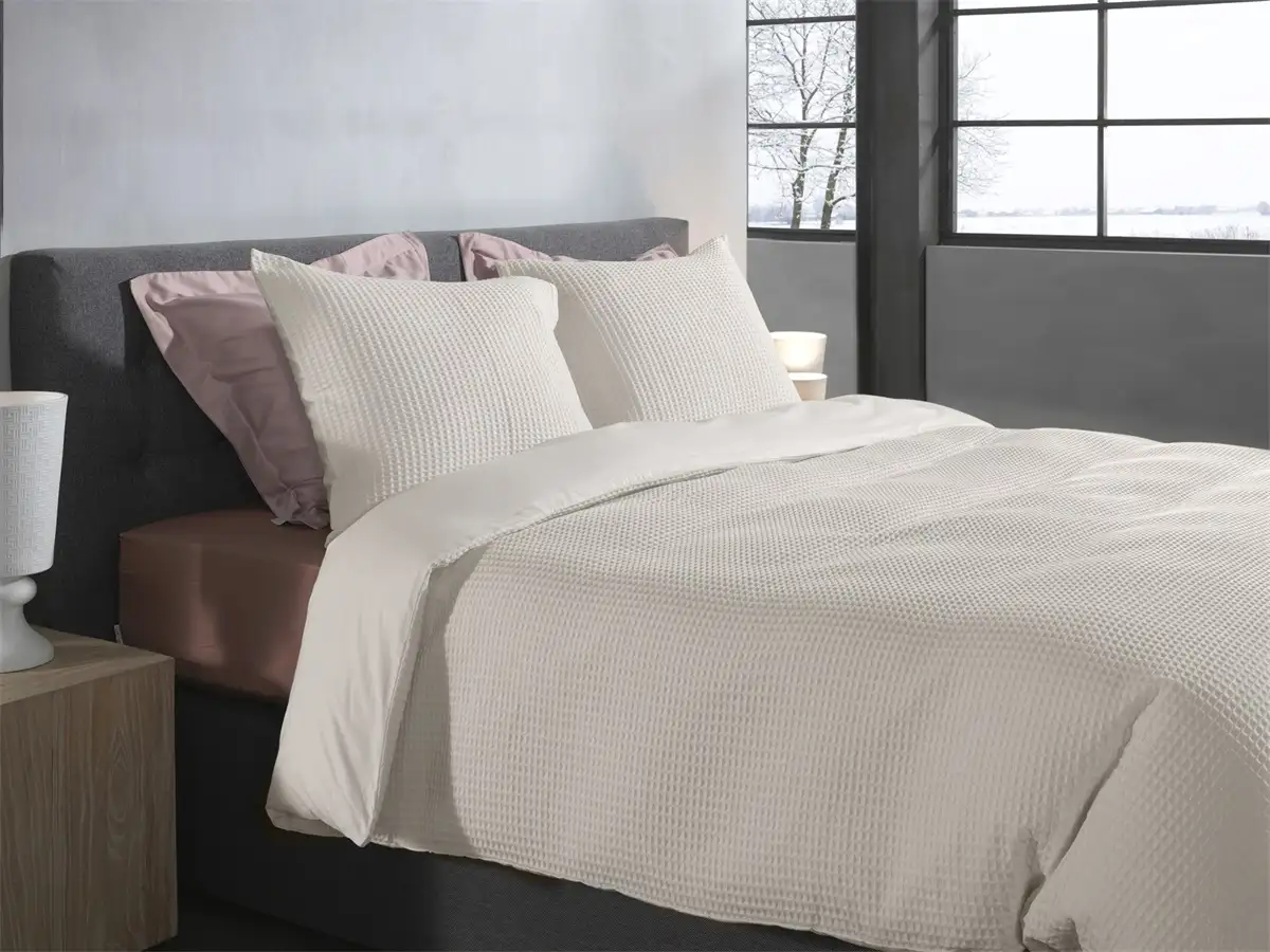 Heckett Lane dekbedovertrek Vafala ivory white - 1-persoons 140x200/220cm + 1 sloop
