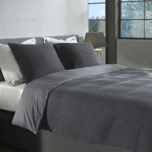 Heckett Lane dekbedovertrek Vafala steel grey - 1-persoons 140x200/220cm + 1 sloop
