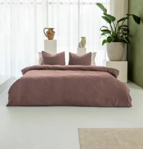 Kayori tencel dekbedovertrek Ochi mauve - 1-persoons 140x200/220cm + 1 sloop