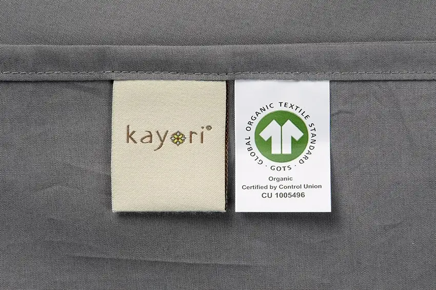 Kayori bio-katoenen laken Shizu (antraciet) - Afbeelding 2