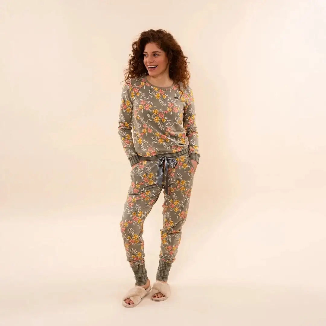 Charlie Choe broek Bloem groen - M - Afbeelding 4