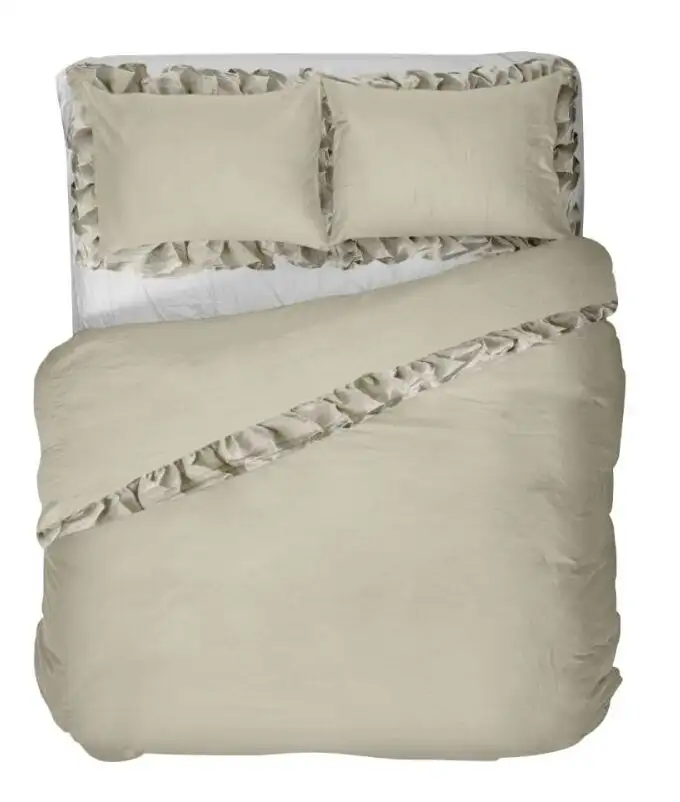 Kayori dekbedovertrek Oda grijs katoensatijn - 1-persoons 140x200/220cm + 1 sloop - Afbeelding 3
