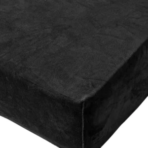Residence collectie badstof velours hoeslaken (zwart)