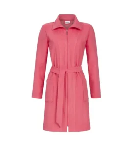 Ringella dames badjas badstof rits flamingo M118601