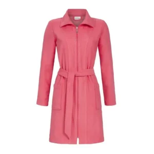 Ringella dames badjas badstof rits flamingo M118601