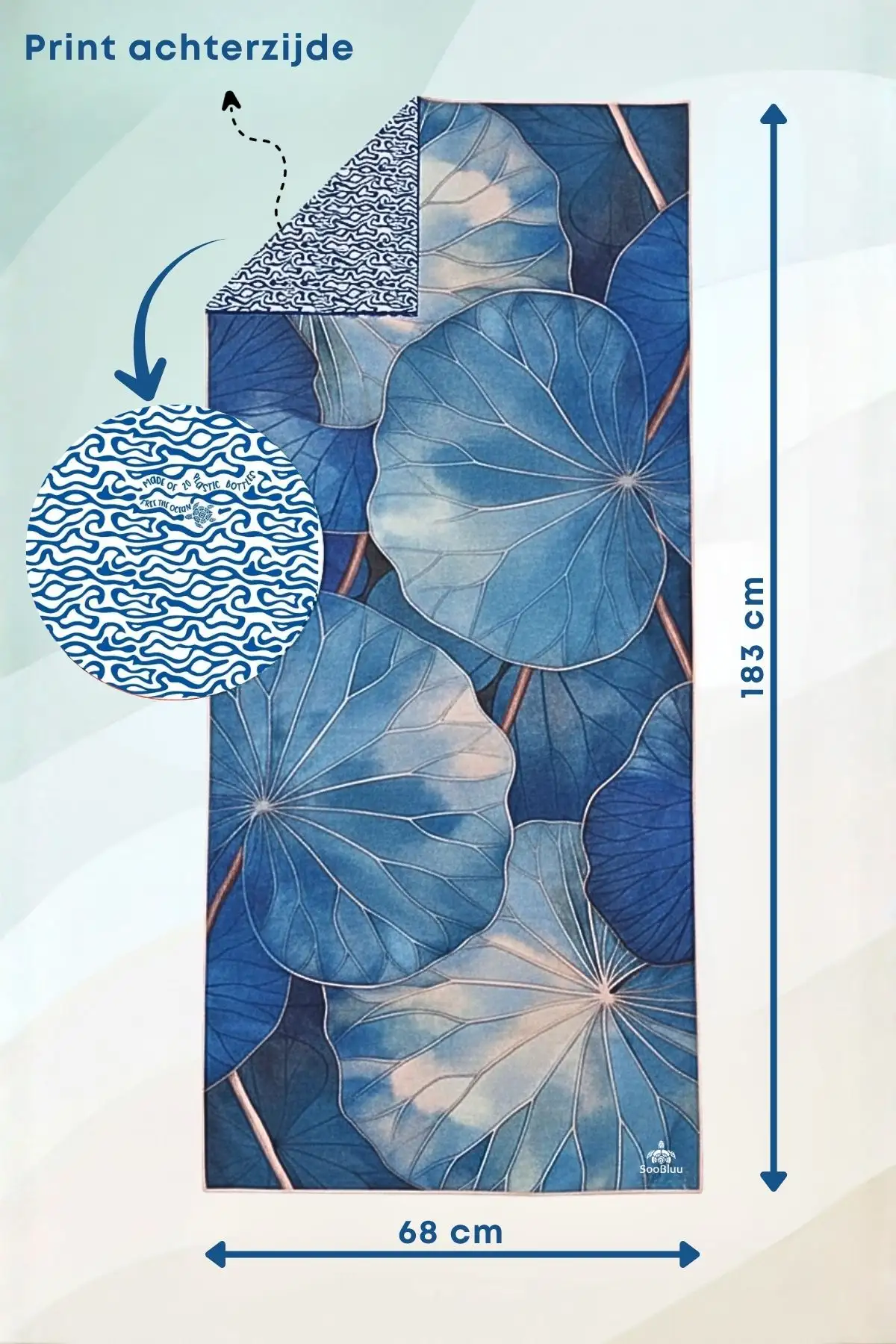 SooBluu yogahanddoek Lily 183x67cm anti-slip - Afbeelding 2
