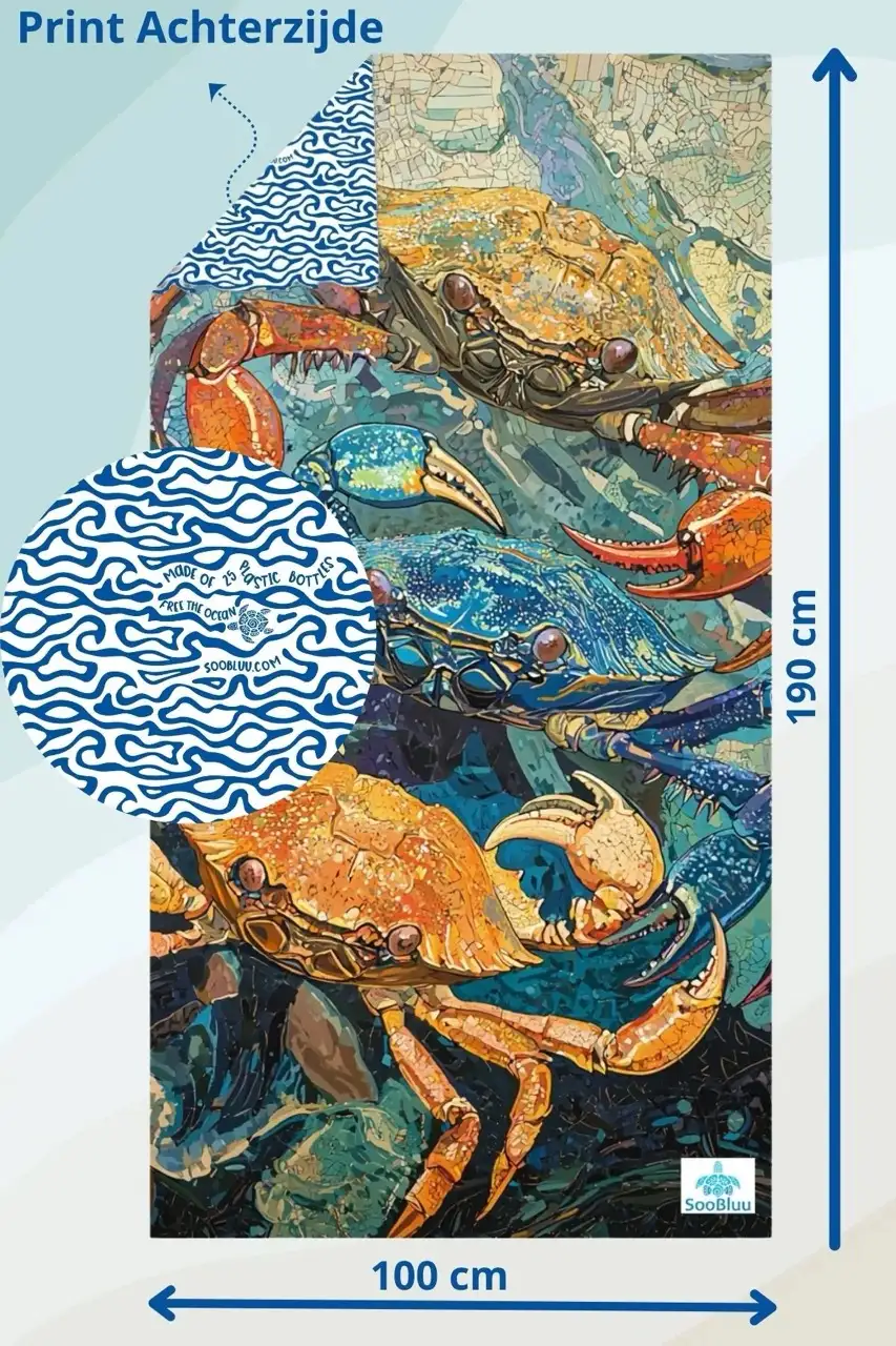 SooBluu reishanddoek XL Crab 100x190cm - Afbeelding 4
