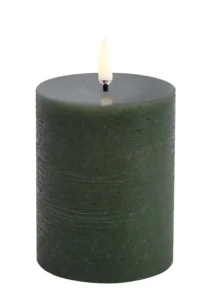Uyuni led-kaars Rustic 7,8 x 10cm olive green