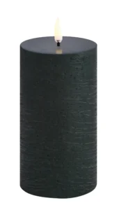 Uyuni led-kaars Rustic 7,8 x 15cm pine green