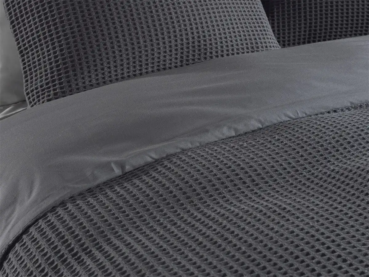 Heckett Lane dekbedovertrek Vafala steel grey - lits-jumeaux 240x200/220 + 2 slopen - Afbeelding 2
