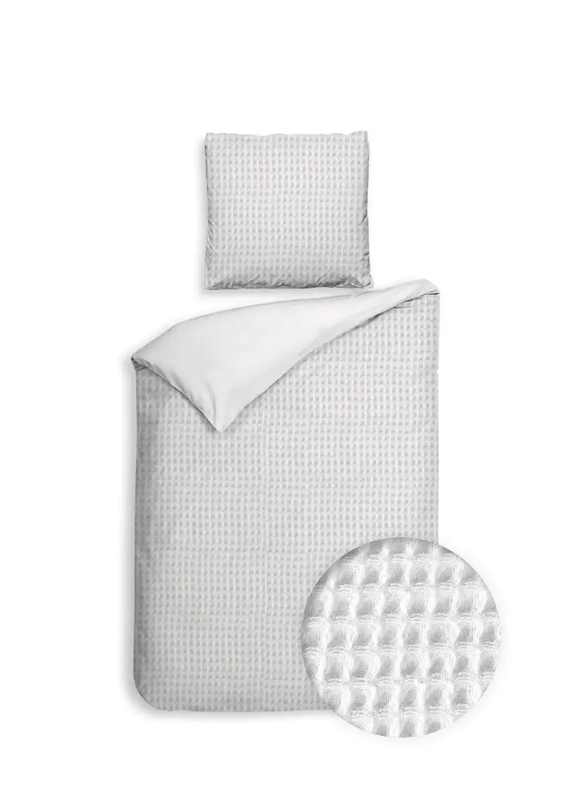 Heckett Lane dekbedovertrek Vafala super white - 1-persoons 140x200/220cm + 1 sloop - Afbeelding 4