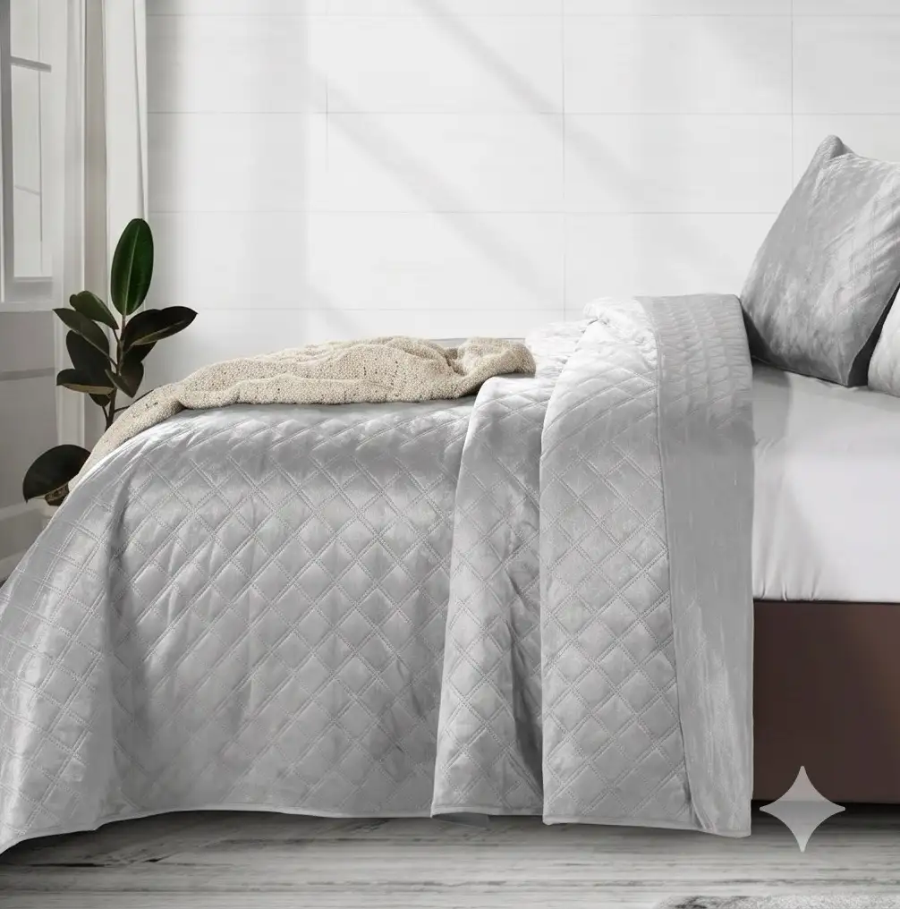 Dreamhouse bedsprei Velvet Classico 180x250cm grijs - Afbeelding 2