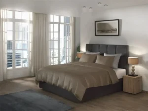 Yellow dekbedovertrek Suite New York Tencel taupe
