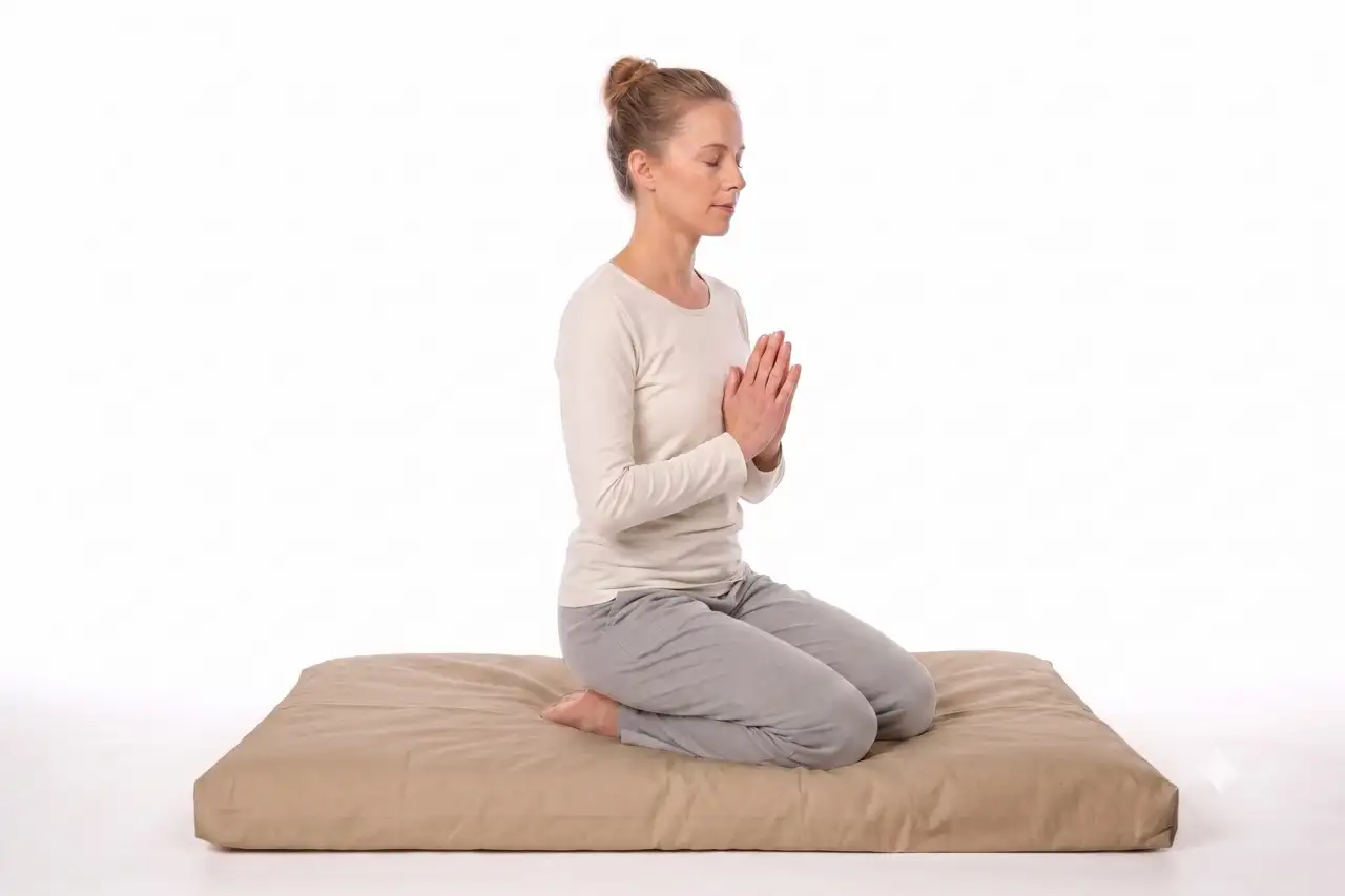 ZENZES® Pro Eco meditatiekussen Zabuton 90x70cm zand