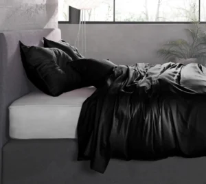 Zo! Home dekbedovertrek Satinado Solid (satijn, night black) 140x200/220cm