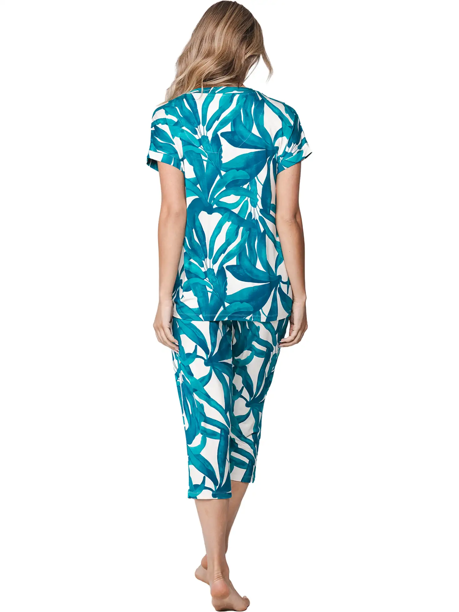 Pastunette dames pyjama Oasis 121261-200-2 turquoise - Afbeelding 2