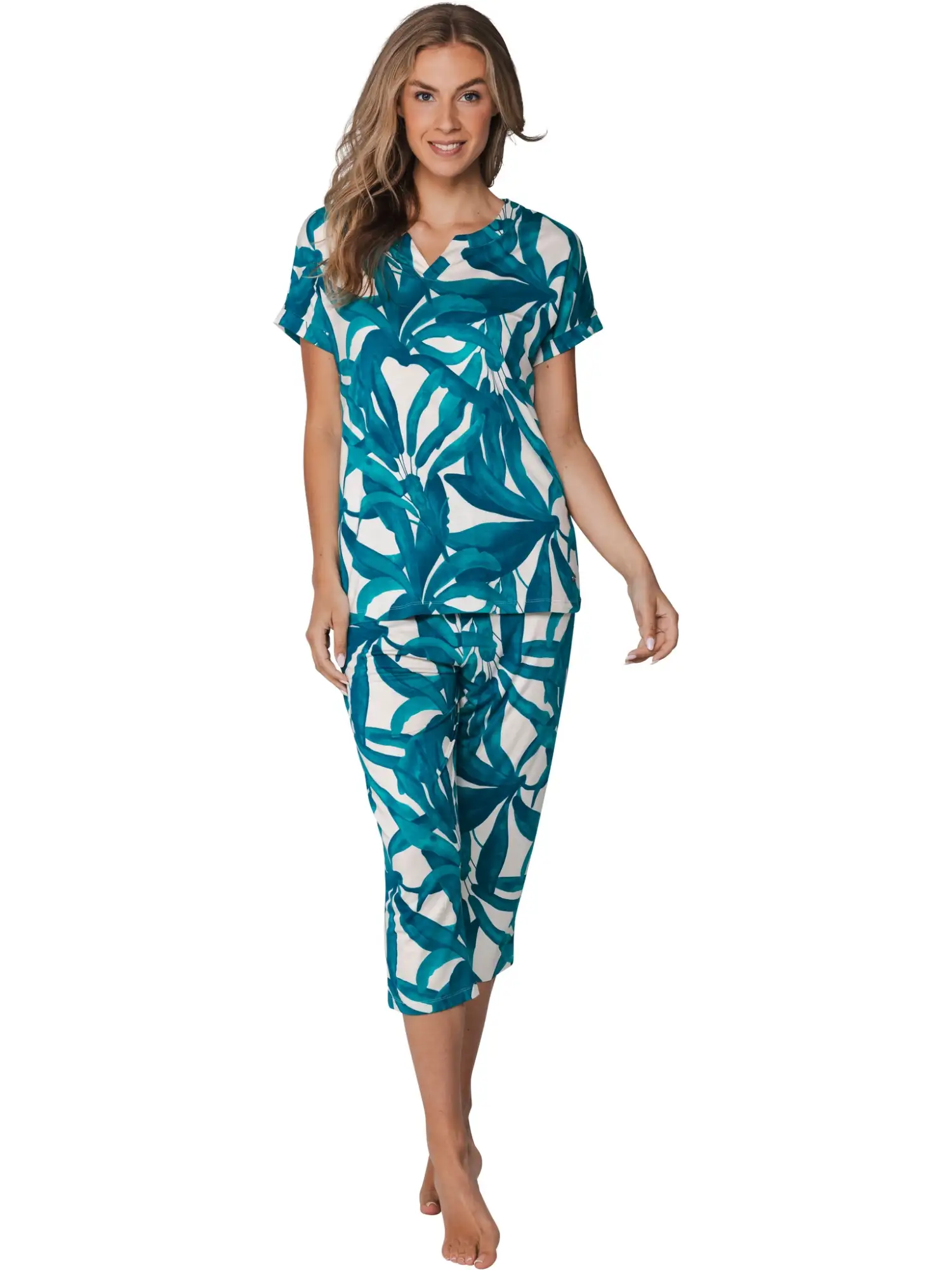 Pastunette dames pyjama Oasis 121261-200-2 turquoise - Afbeelding 4