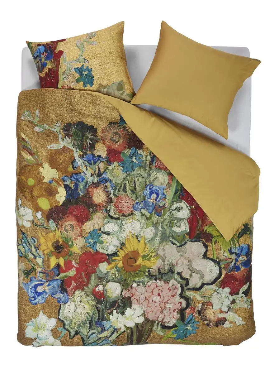 Beddinghouse x Van Gogh dekbedovertrek Bouquet dAnniversaire satijn gold - Afbeelding 3